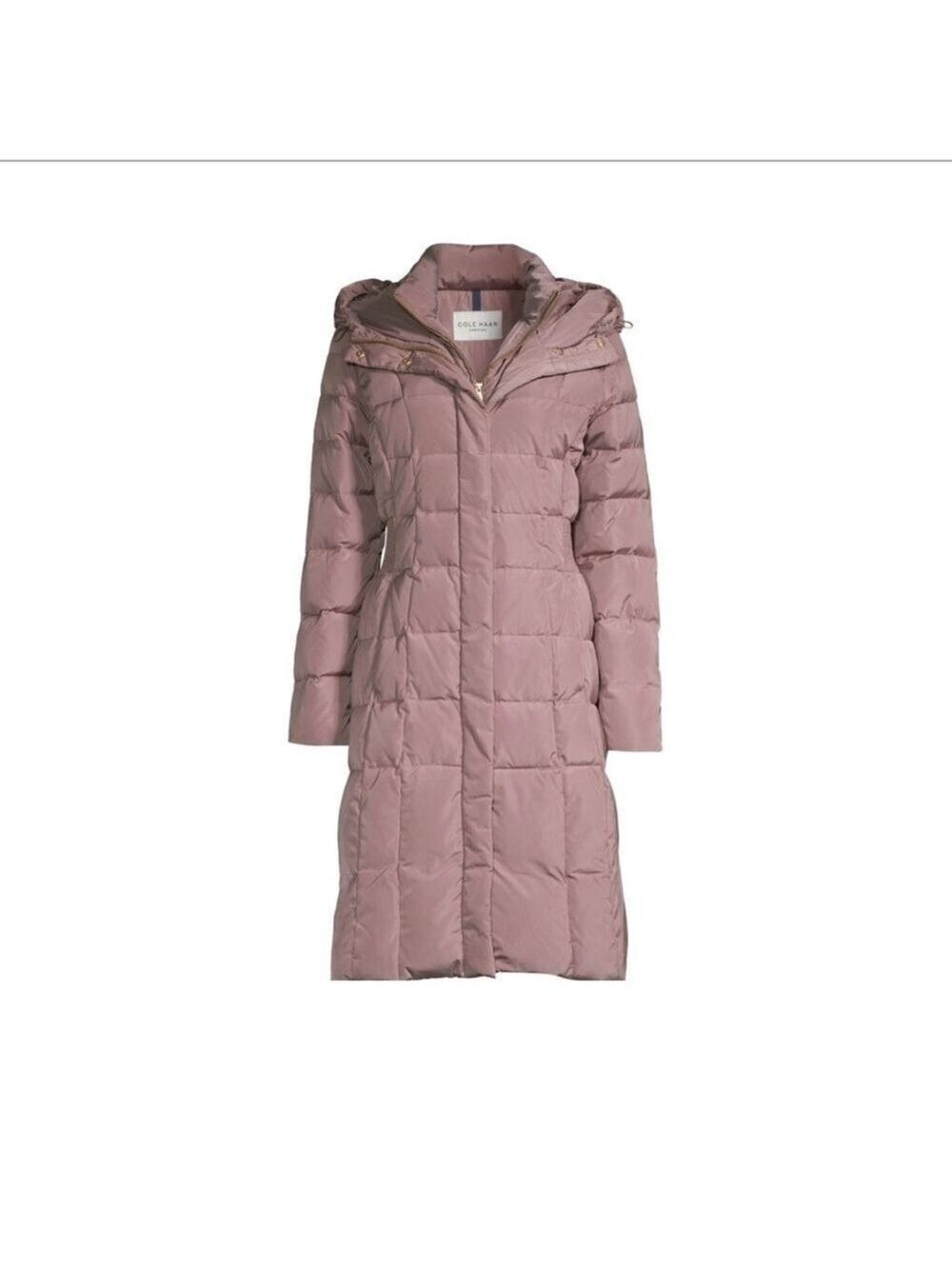NEW-COLE Haan Signature Hooded Puffer Maxi Coat LG